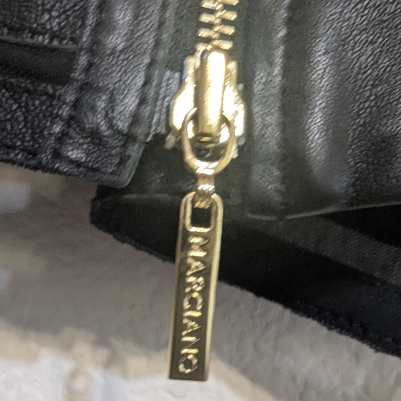 Marciano Leather Jacket, lamb leather, feminine cut, moto style, size XSmall - Picture 4 of 9